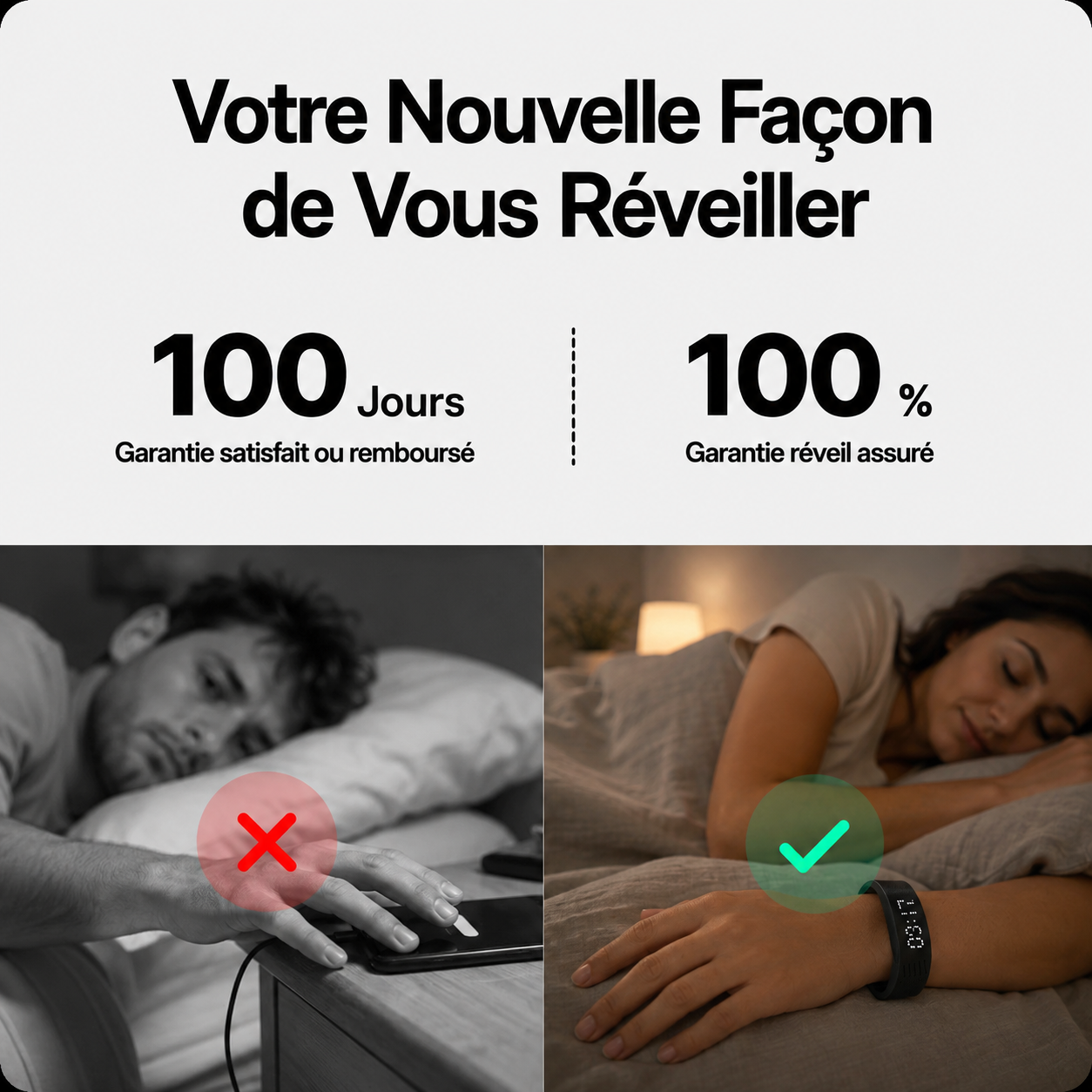 Onyx — Réveil vibrant silencieux